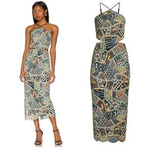 ELLIATT x Free People Mauritius Sequins Cut Outs Midi Dress M